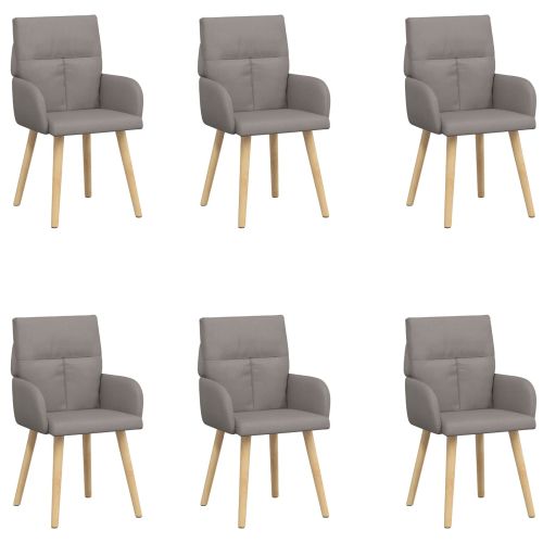 Обедени столове 6 pcs Текстил Таупе 60 x 56 x 96 см