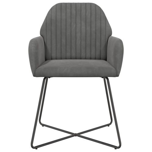 Обедени столове 4 pcs Кадифе Тъмносиво 55 x 50 x 84 см