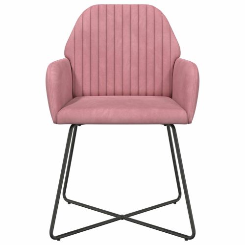 Обедени столове 4 pcs Кадифе Розово 55 x 50 x 84 см