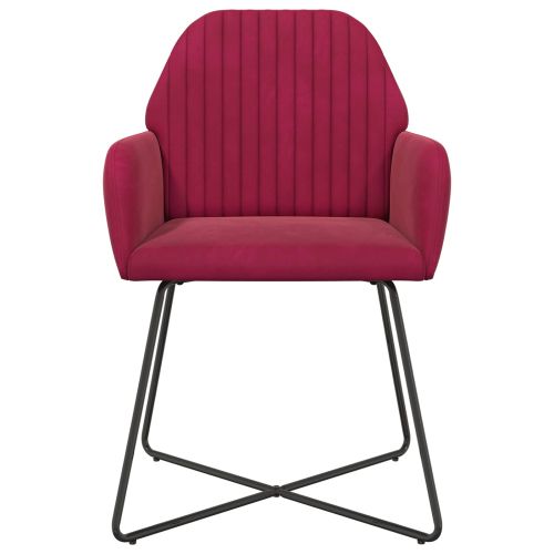 Обедени столове 4 pcs Кадифе Виненочервен 55 x 50 x 84 см