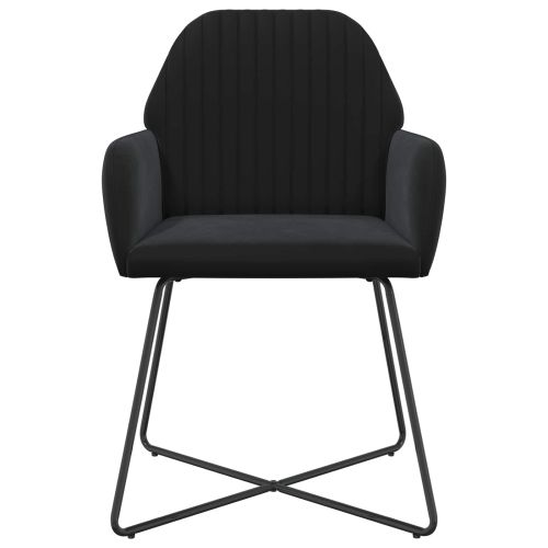 Обедени столове 4 pcs Кадифе Черно 55 x 50 x 84 см