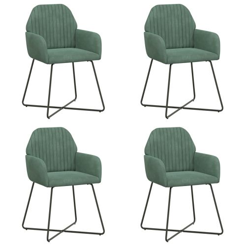 Обедени столове 4 pcs Кадифе Морско зелено 55 x 50 x 84 см