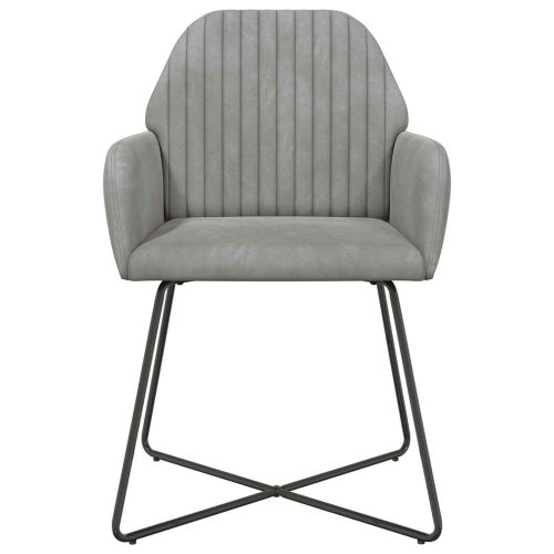 Обедени столове 6 pcs Кадифе Светлосиво 55 x 50 x 84 см