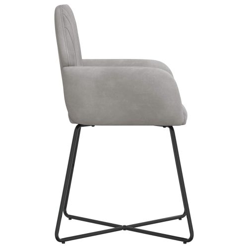 Обедени столове 6 pcs Кадифе Светлосиво 55 x 50 x 84 см