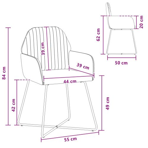 Обедени столове 6 pcs Кадифе Кремаво 55 x 50 x 84 см