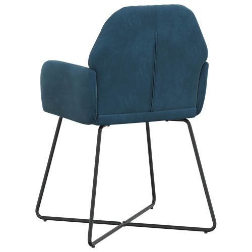 Обедени столове 6 pcs Кадифе Синьо 55 x 50 x 84 см