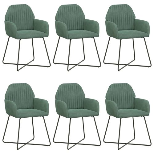 Обедени столове 6 pcs Кадифе Морско зелено 55 x 50 x 84 см