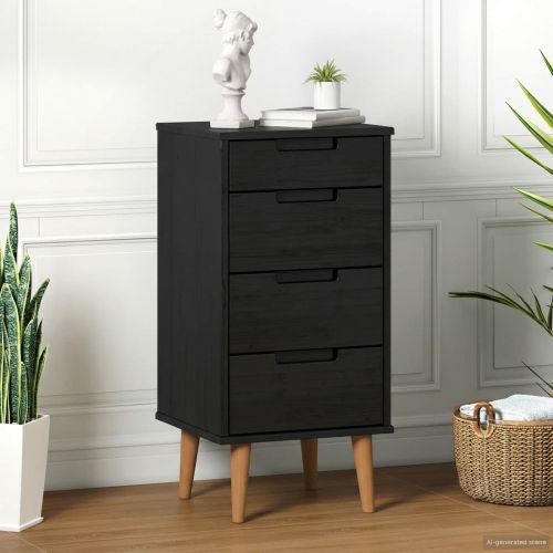 Плика MOLDE Черно 40 x 35 x 82 см Масивна борова дървесина