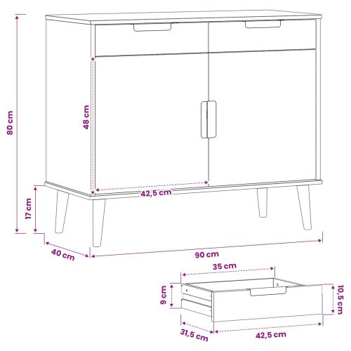 Служебен шкаф MOLDE Карамел 90 x 40 x 80 см