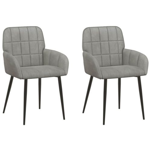Обедени столове 2 pcs Кадифе Светлосиво 57 х 50 х 85 см