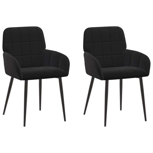 Обедени столове 2 pcs Кадифе Черно 57 х 50 х 85 см
