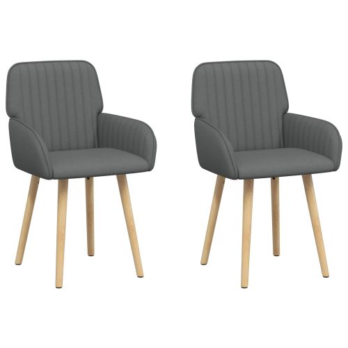 Обедени столове 2 pcs Текстил Тъмносиво 56,5 x 50 x 87,5 см