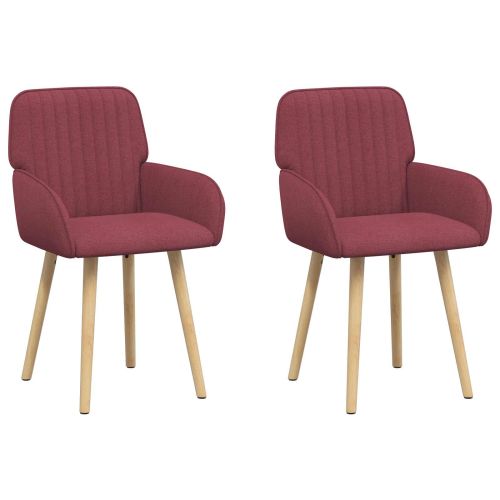 Обедени столове 2 pcs Текстил Виненочервен 56,5 x 50 x 87,5 см