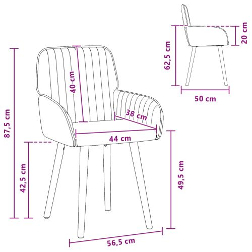 Обедени столове 2 pcs Текстил Таупе 56,5 x 50 x 87,5 см