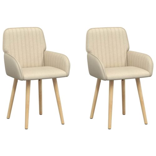 Обедени столове 2 pcs Текстил Кремаво 56,5 x 50 x 87,5 см