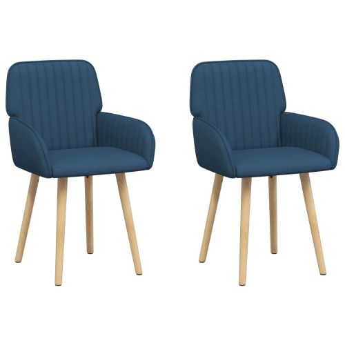 Обедени столове 2 pcs Текстил Синьо 56,5 x 50 x 87,5 см