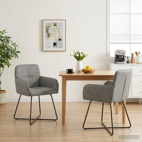 Обедени столове 2 pcs Кадифе Светлосиво 59 x 56,5 x 86 см