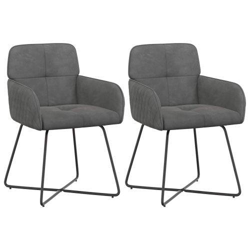 Обедени столове 2 pcs Кадифе Тъмносиво 59 x 56,5 x 86 см