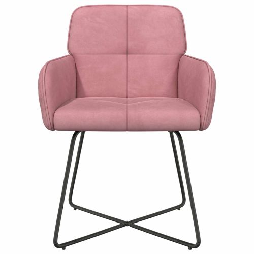 Обедени столове 2 pcs Кадифе Розово 59 x 56,5 x 86 см
