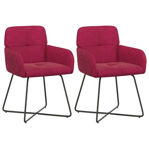 Обедени столове 2 pcs Кадифе Виненочервен 59 x 56,5 x 86 см