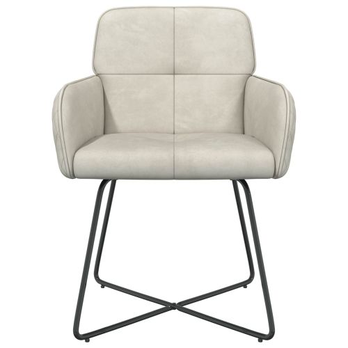 Обедени столове 2 pcs Кадифе Кремаво 59 x 56,5 x 86 см