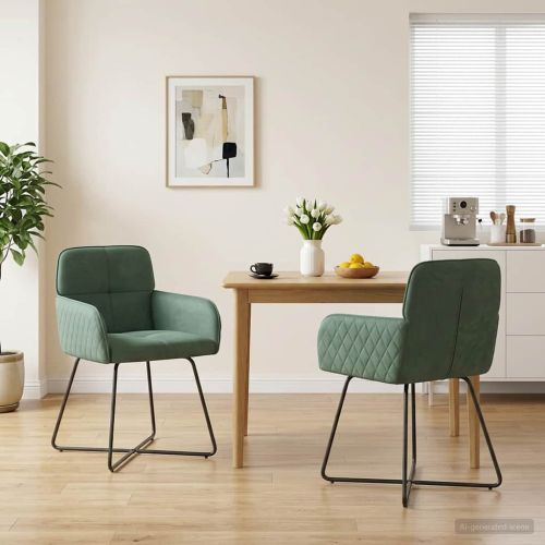 Обедени столове 2 pcs Кадифе Морско зелено 59 x 56,5 x 86 см