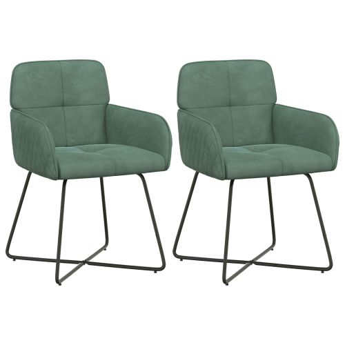 Обедени столове 2 pcs Кадифе Морско зелено 59 x 56,5 x 86 см