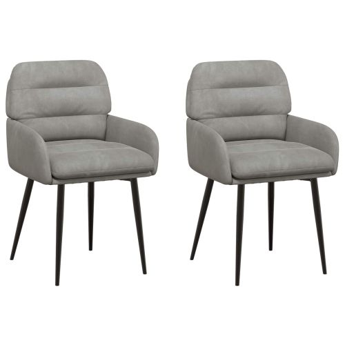 Обедени столове 2 pcs Кадифе Светлосиво 59 x 59,5 x 90 см