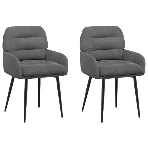 Обедени столове 2 pcs Кадифе Тъмносиво 59 x 59,5 x 90 см