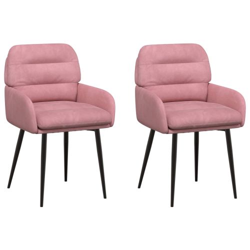 Обедени столове 2 pcs Кадифе Розово 59 x 59,5 x 90 см
