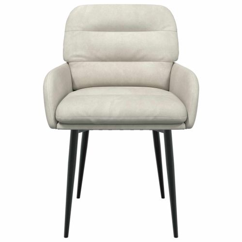 Обедени столове 2 pcs Кадифе Кремаво 59 x 59,5 x 90 см