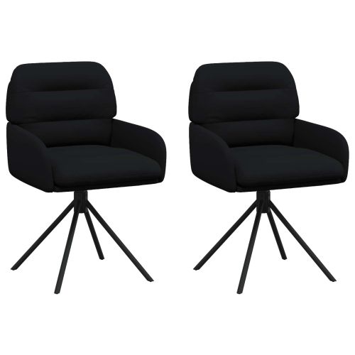 Въртящи се трапезни столове 2 pcs Изкуствена Черно