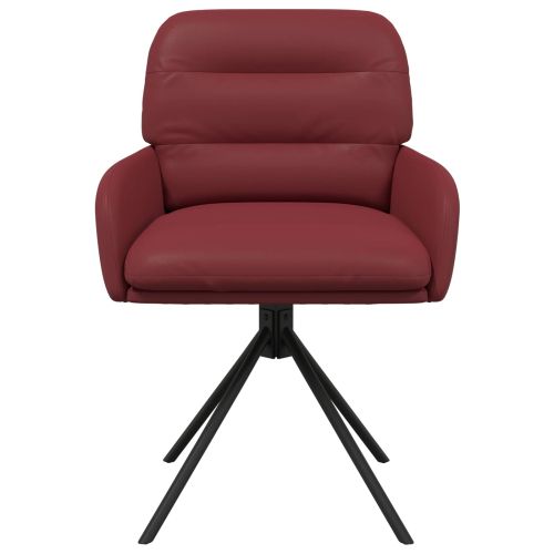 Въртящи се трапезни столове 2 pcs Изкуствена Виненочервен