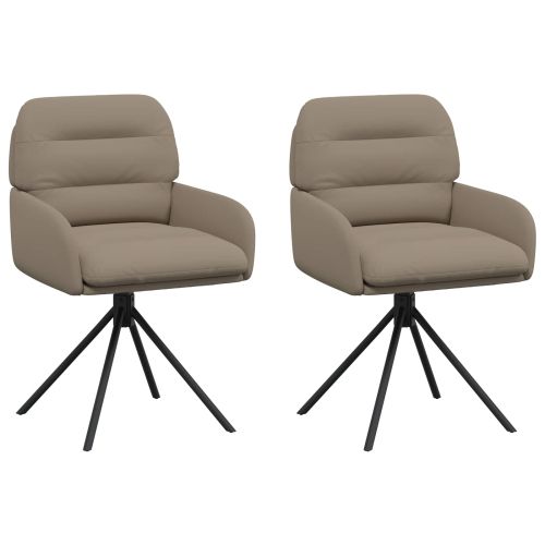 Въртящи се трапезни столове 2 pcs Изкуствена Капучино