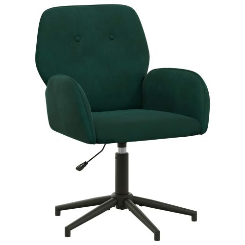 Завъртащ се офис стол 54 x 55 x 90 см Тъмнозелено Кадифе