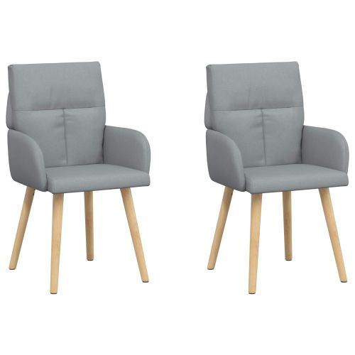 Обедени столове 2 pcs Текстил Светлосиво 60 x 56 x 96 см