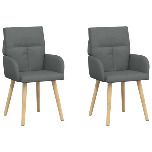 Обедени столове 2 pcs Текстил Тъмносиво 60 x 56 x 96 см