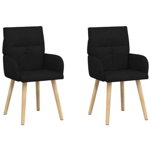 Обедени столове 2 pcs Текстил Черно 60 x 56 x 96 см