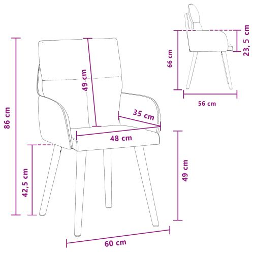 Обедени столове 2 pcs Текстил Тъмнозелено 60 x 56 x 96 см