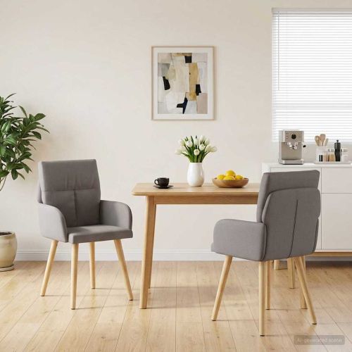 Обедени столове 2 pcs Текстил Таупе 60 x 56 x 96 см