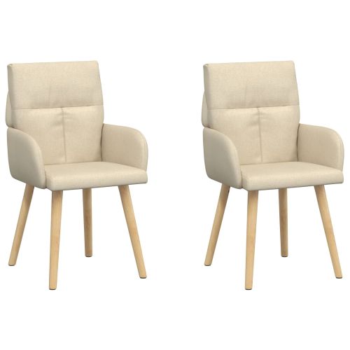 Обедени столове 2 pcs Текстил Кремаво 60 x 56 x 96 см