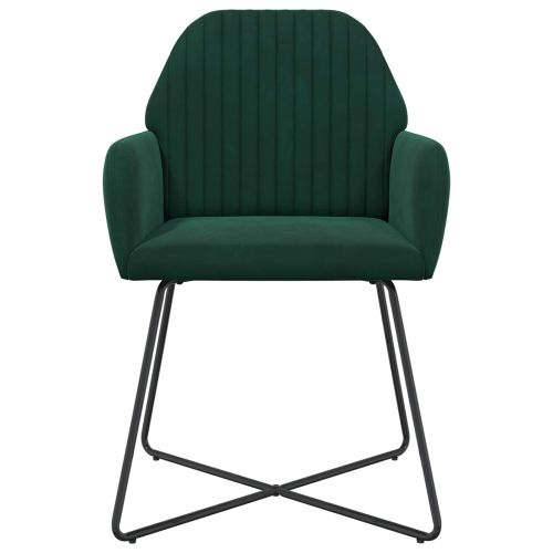 Обедени столове 2 pcs Кадифе Тъмнозелено 55 x 50 x 84 см