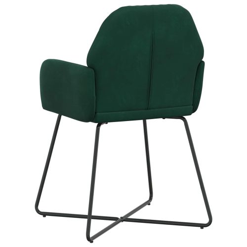 Обедени столове 2 pcs Кадифе Тъмнозелено 55 x 50 x 84 см