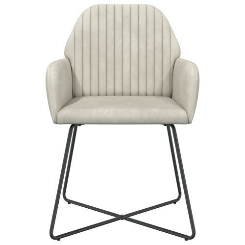 Обедени столове 2 pcs Кадифе Кремаво 55 x 50 x 84 см