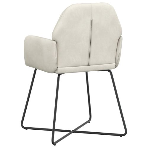 Обедени столове 2 pcs Кадифе Кремаво 55 x 50 x 84 см