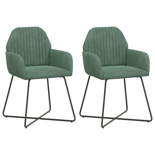 Обедени столове 2 pcs Кадифе Морско зелено 55 x 50 x 84 см