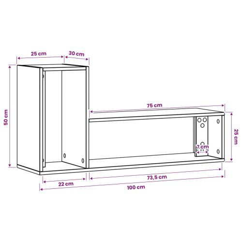 ТВ шкаф 100 x 30 x 50 cm Старо дърво Инженерна дървесина