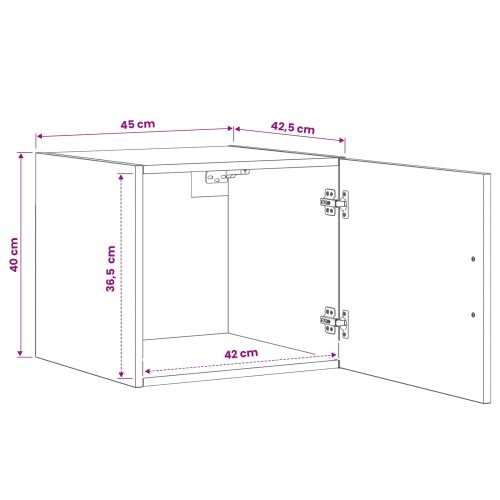 Стенен шкаф Черен дъб 45 x 42,5 x 40 см Инженерна дървесина