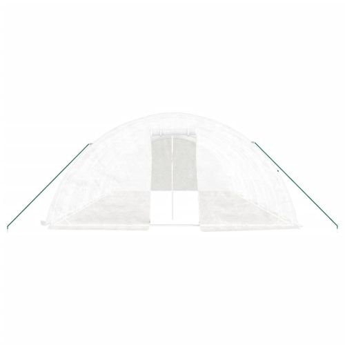 Оранжерия със стоманена рамка бяла 40 м² 8x5x2,3 м