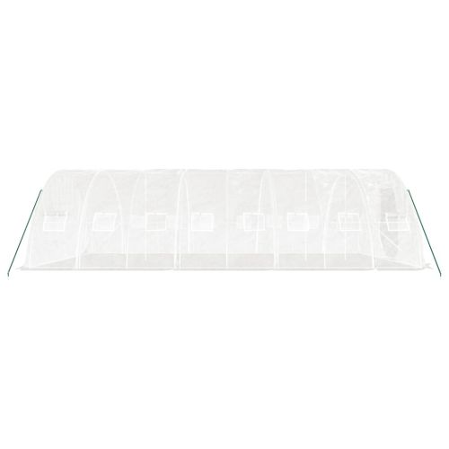 Оранжерия със стоманена рамка бяла 40 м² 8x5x2,3 м